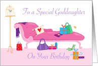 To a Special Goddaughter Birthday Gifts Pink Chaise Longue card