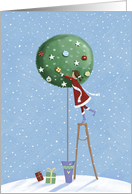 Christmas Topiary Tree Girl card
