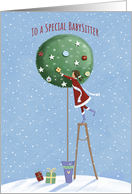 Special Babysitter Christmas Topiary Tree Girl card