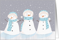 Three Adorable Soft Snowmen card