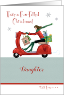 Daughter Christmas Holiday Girl Scooter card