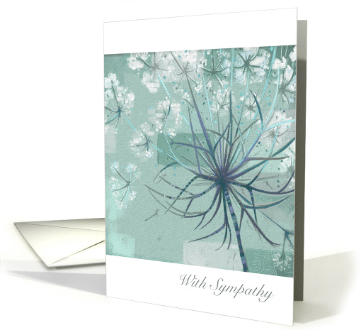 With Sympathy Soft Green Modern Abstract Floral card (1594792)