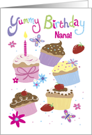 Nana Yummy Birthday Fun Cupcakes card