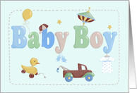 Baby Boy Birth Announcement card