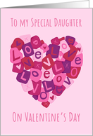 Daughter Valentine Love Letter Heart card
