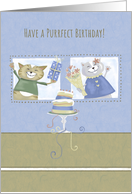 Purrfect Birthday Cats and Cake card