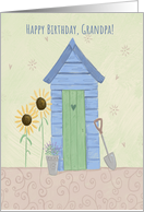 Grandpa Shed and Sunflowers Birthday card