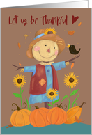 Thanksgiving Whimsical Scarecrow and Crow card
