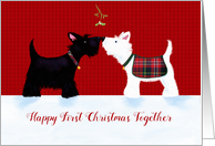 Couples First Christmas Scottish Dogs card