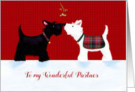 Wonderful Partner Christmas Scottish Dogs card