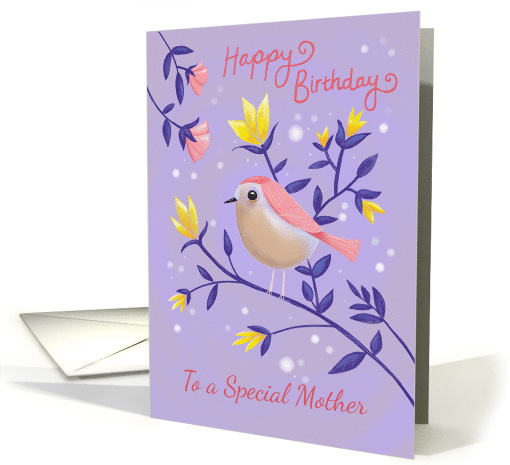Special Mother Birthday Lilac Bird Floral card (1666088)