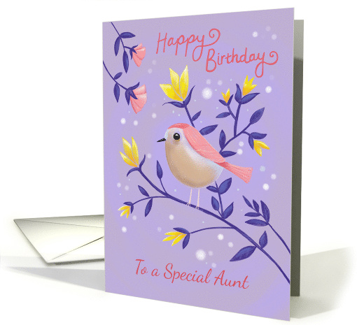 Special Aunt Birthday Lilac Bird Floral card (1666090)