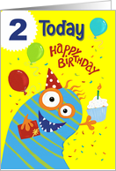Age 2 Kids Monster Birthday card