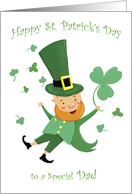 Dad St Patrick’s Day Jolly Leprechaun and Shamrocks card