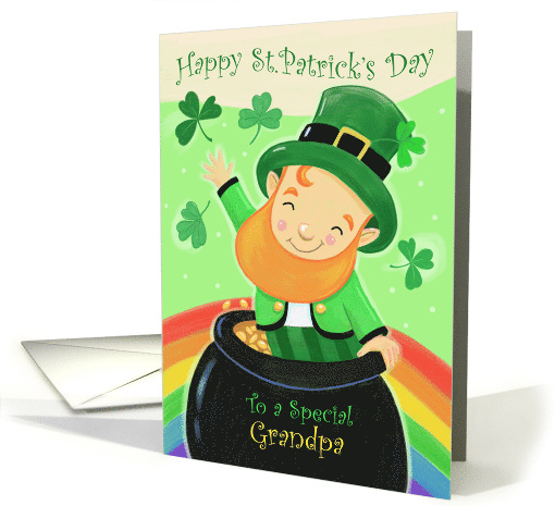 Grandpa St Patrick's Day Leprechaun Pot of Gold Rainbow card (1676144)