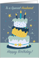 Husband Happy Birthday Quirky Fun Modern Cake card