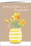 Grandmother Birthday Yellow Daffodils in Vase card