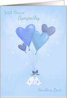 Sympathy Blue Heart Balloons card