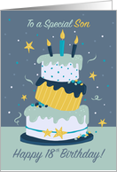 18th Son Happy Birthday Quirky Fun Modern Cake card