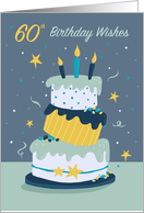 60th Birthday Wishes Quirky Fun Modern Cake card