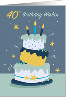 40th Birthday Wishes Quirky Fun Modern Cake card