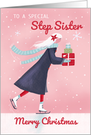 Step Sister Christmas Modern Skating Girl with Gifts card