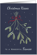 Fiancee Christmas Kisses Mistletoe Sprig card