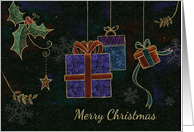 Merry Christmas Hanging Holiday Presents card