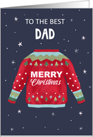 Best Dad Merry Christmas Sweater Jumper card
