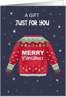 Money Card Merry Christmas Sweater Jumper card