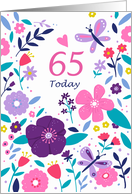 65 Today Birthday Bright Floral card