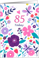 85 Today Birthday Bright Floral card