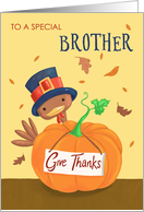 Brother Thanksgiving Turkey and Pumpkin card