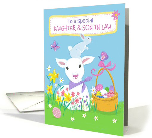 Daughter and Son in Law Easter Spring Lamb and Bunny card (1730704)