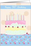 Happy 95th Birthday Floral Cake card