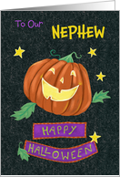 Nephew Happy Halloween Jolly Pumpkin Jack o Lantern card