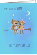 For Wife Anniversary Sweet Bears in Moonlight card