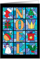Noel Stained Glass Christmas card