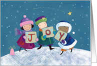 Christmas Joy Children in the Snow card