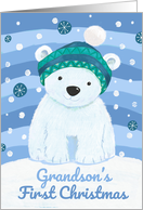 Grandson’s First Christmas Cute Polar Bear card