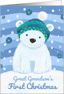 Great Grandson’s First Christmas Cute Polar Bear card