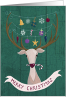 Merry Christmas Reindeer with Ornaments card