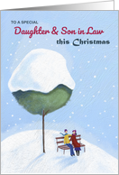 Daughter and Son in Law Christmas Couple Under Tree card