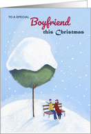Special Boyfriend Christmas Couple Under Tree card