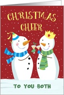 To You Both Cheer Snowmen Couple Drink Glasses card