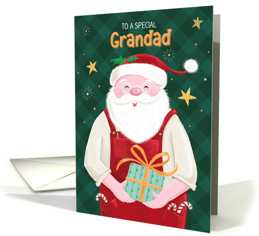 Grandad Christmas Santa Claus in Red Dungarees card (1746146)