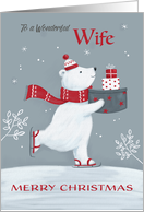 Wonderful Wife Christmas Polar Bear with Gifts card