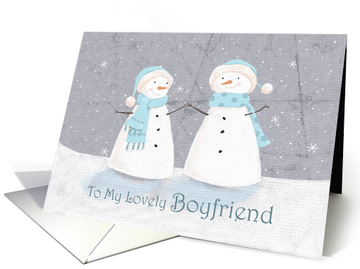 Boyfriend Christmas Soft Pastel Snowman Couple card (1748926)