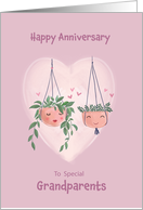 Grandparents Anniversary Cute Hanging Pot Plants card