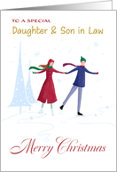 Daughter and Son in Law Christmas Skating Couple card